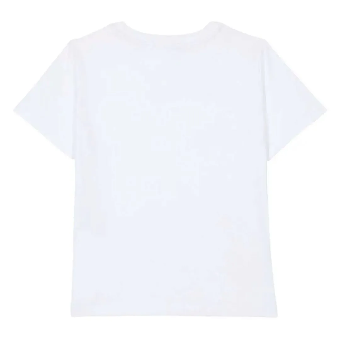 White Logo Print T-Shirt