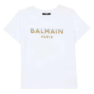 White Logo Print T-Shirt