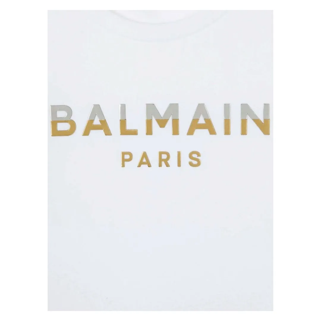 White Logo Print T-Shirt