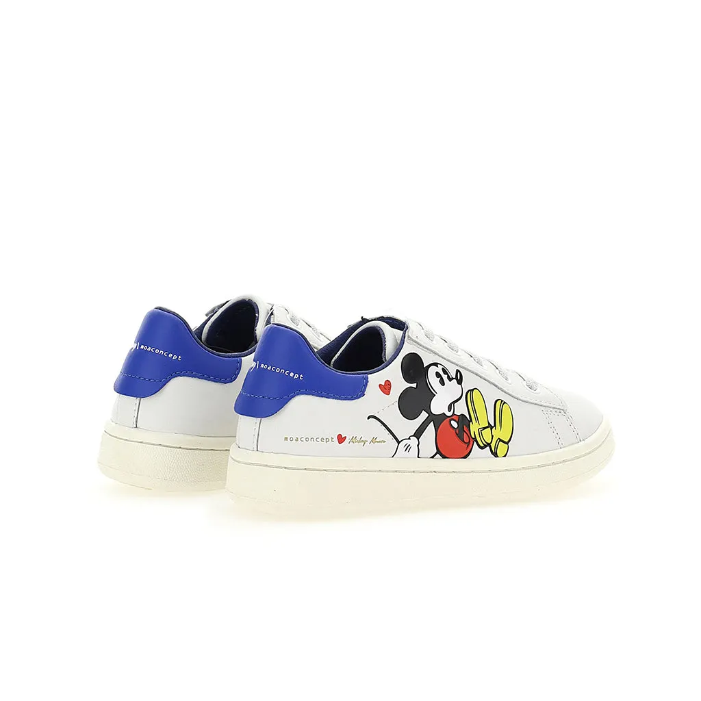 White Mickey Blue Tab Sneakers