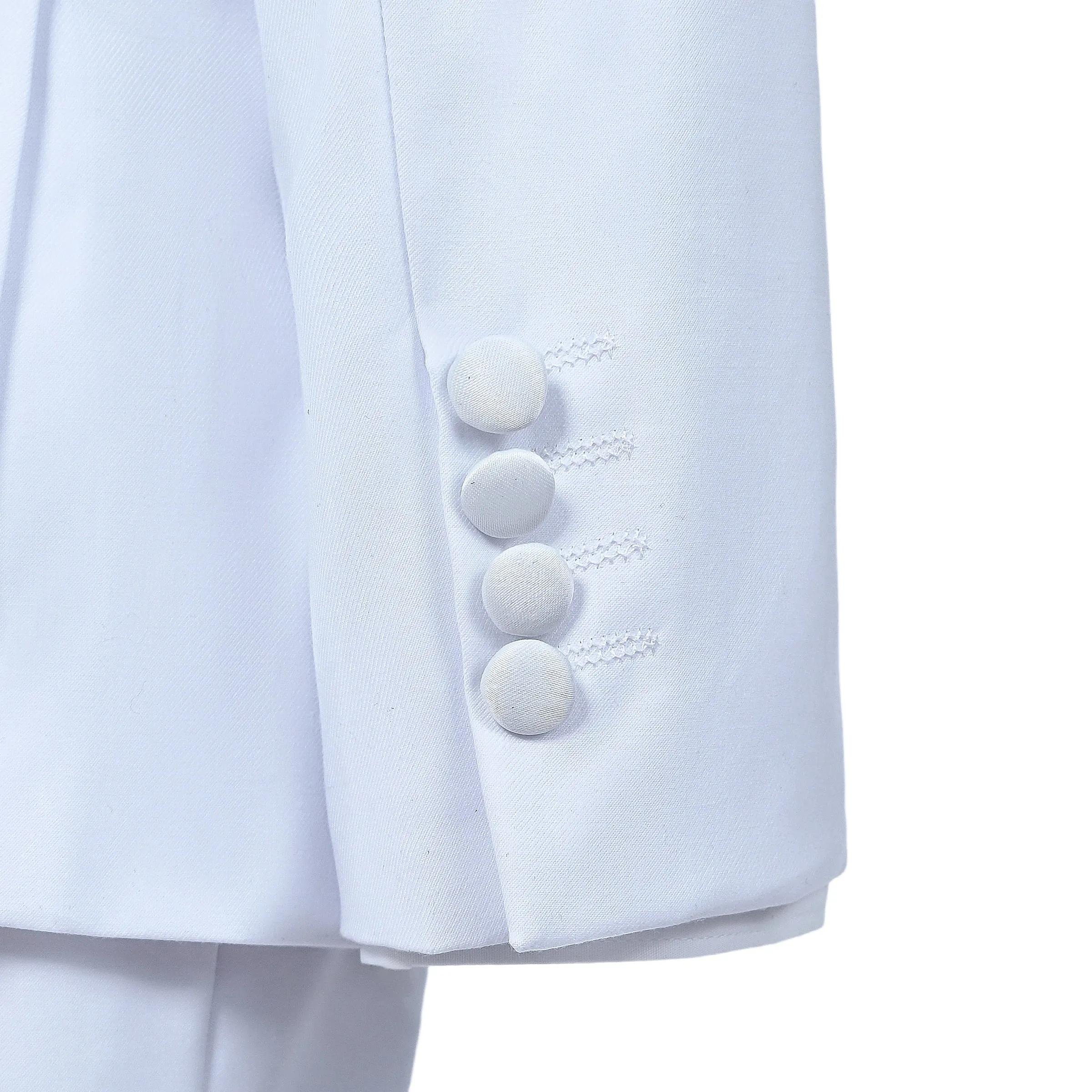 White Peak Lapel Trim Wool Suit