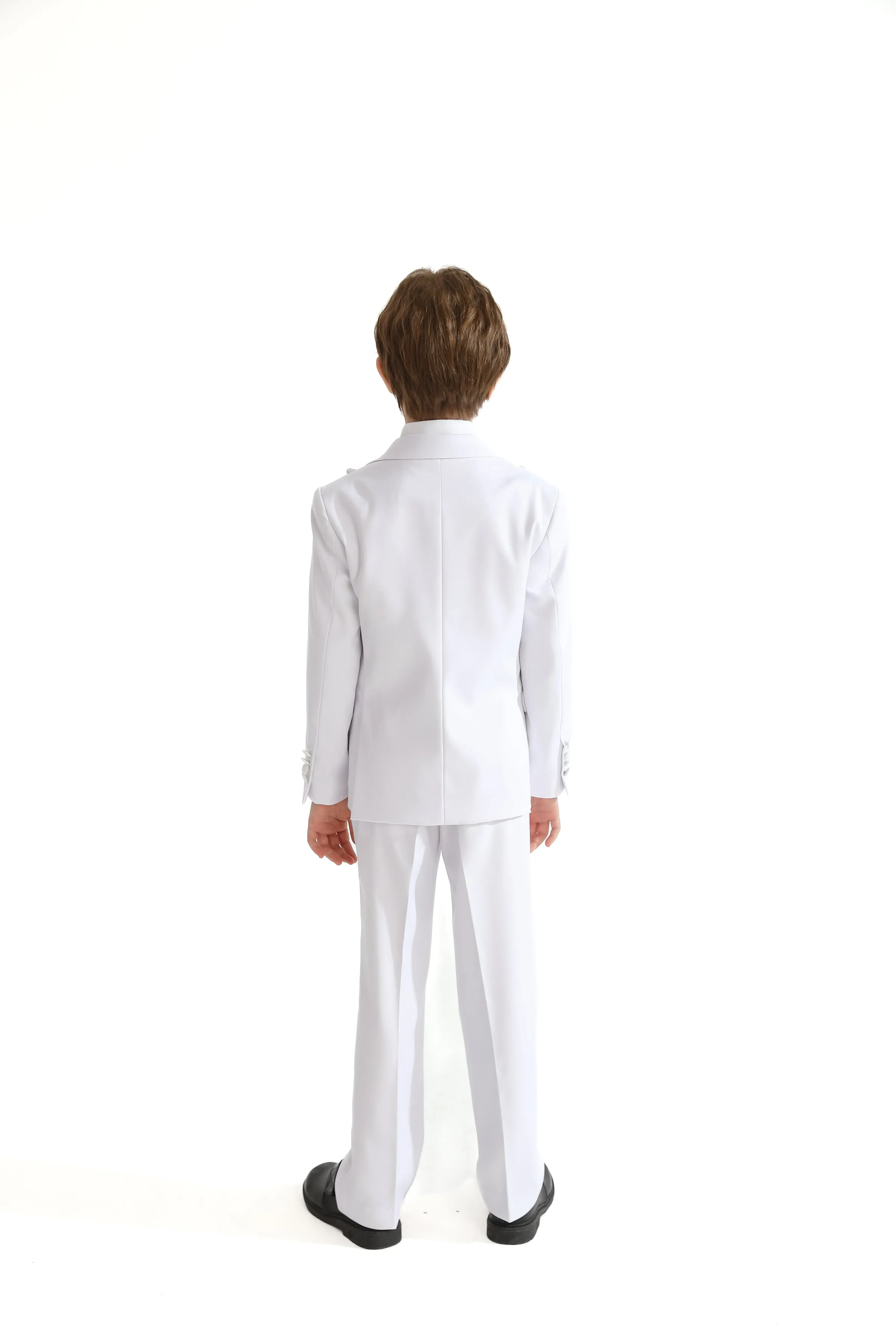White Peak Lapel Trim Wool Suit