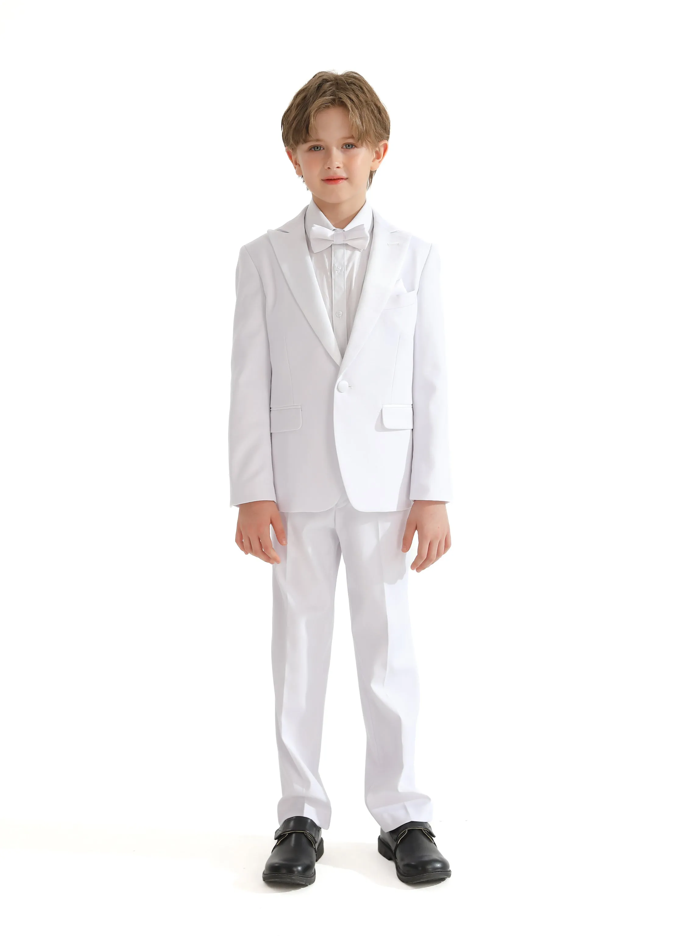 White Peak Lapel Trim Wool Suit