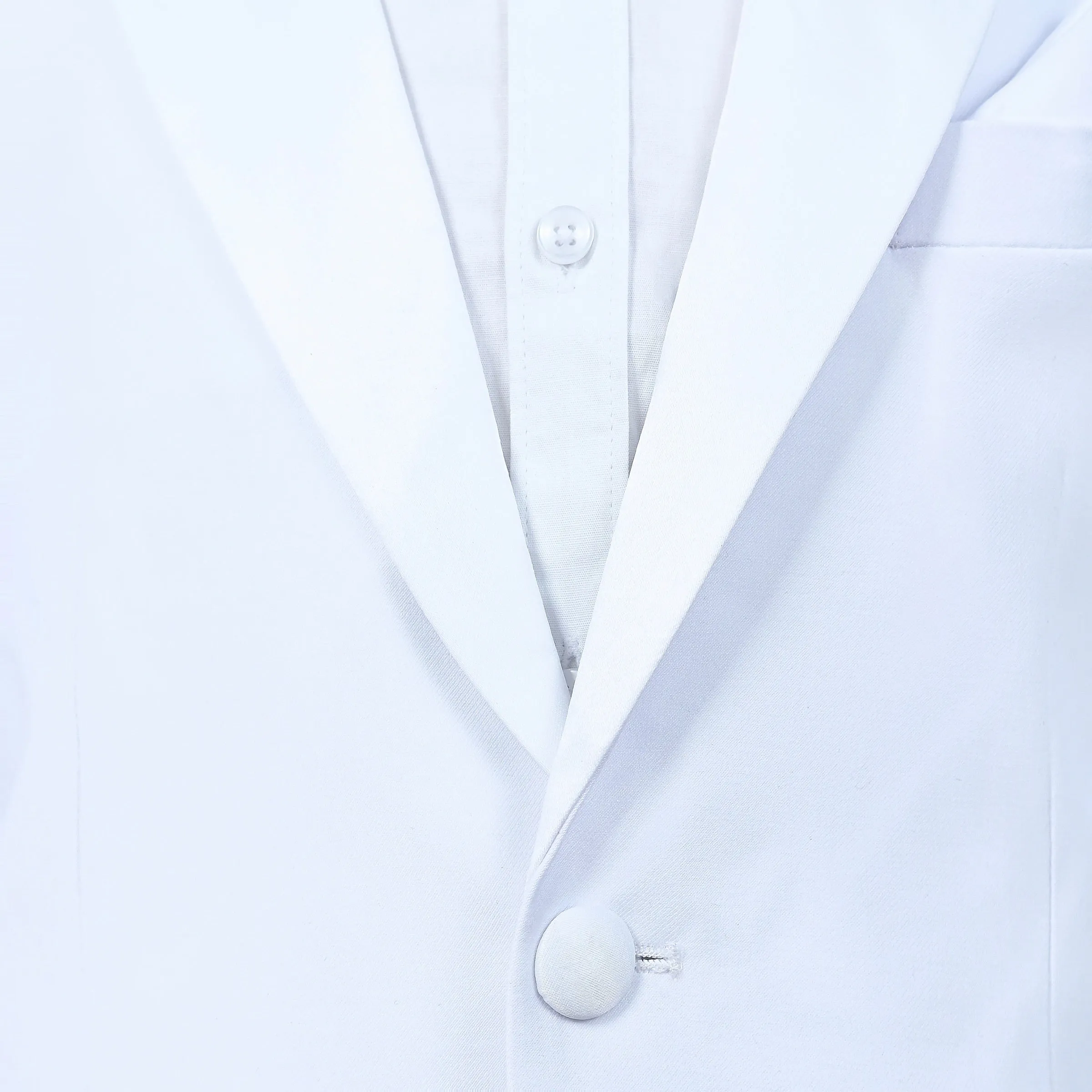 White Peak Lapel Trim Wool Suit