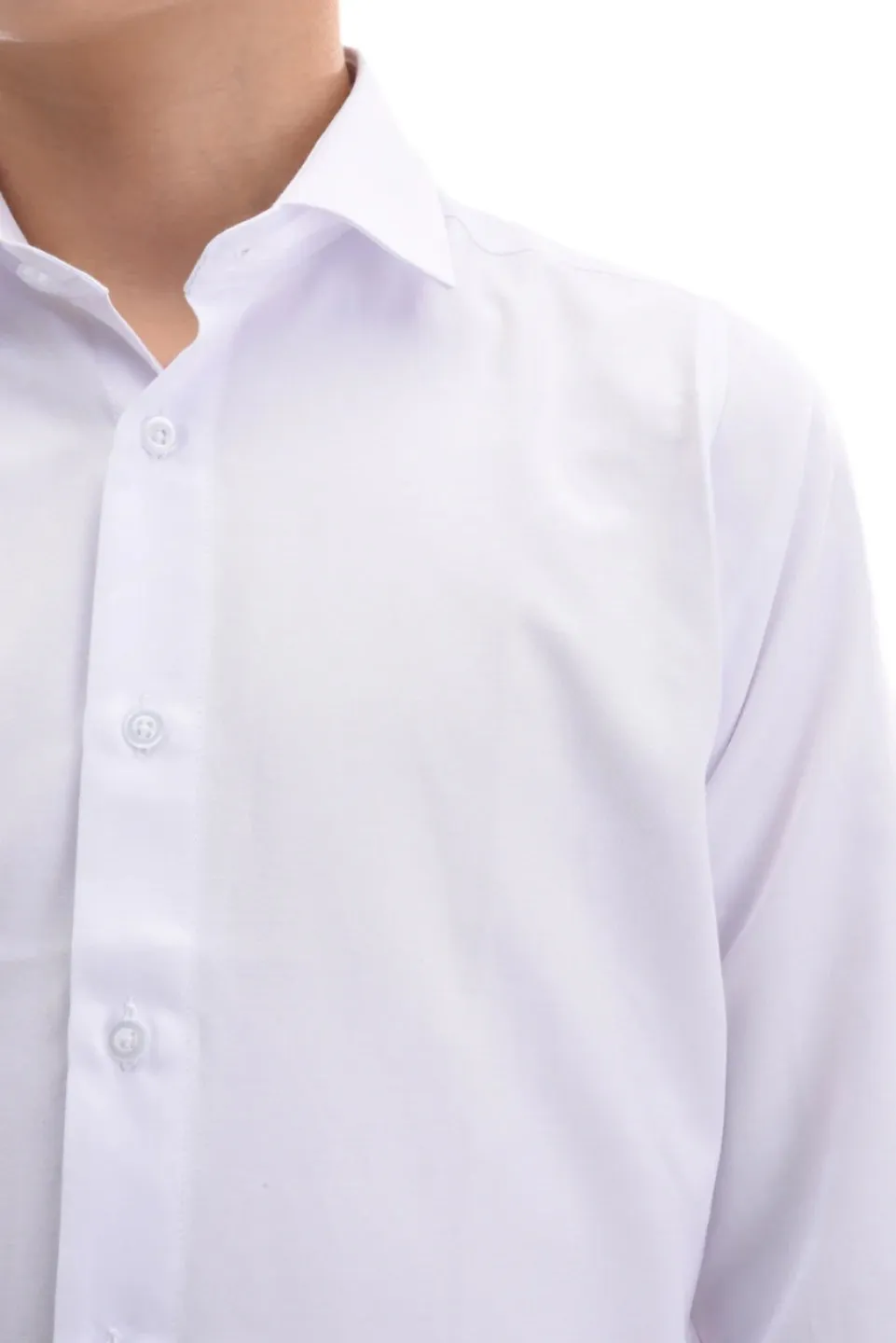 White Solid Dress Shirt