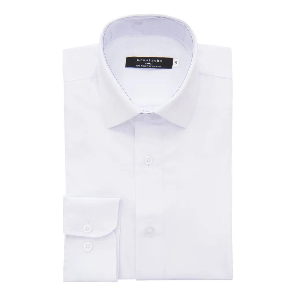 White Solid Dress Shirt