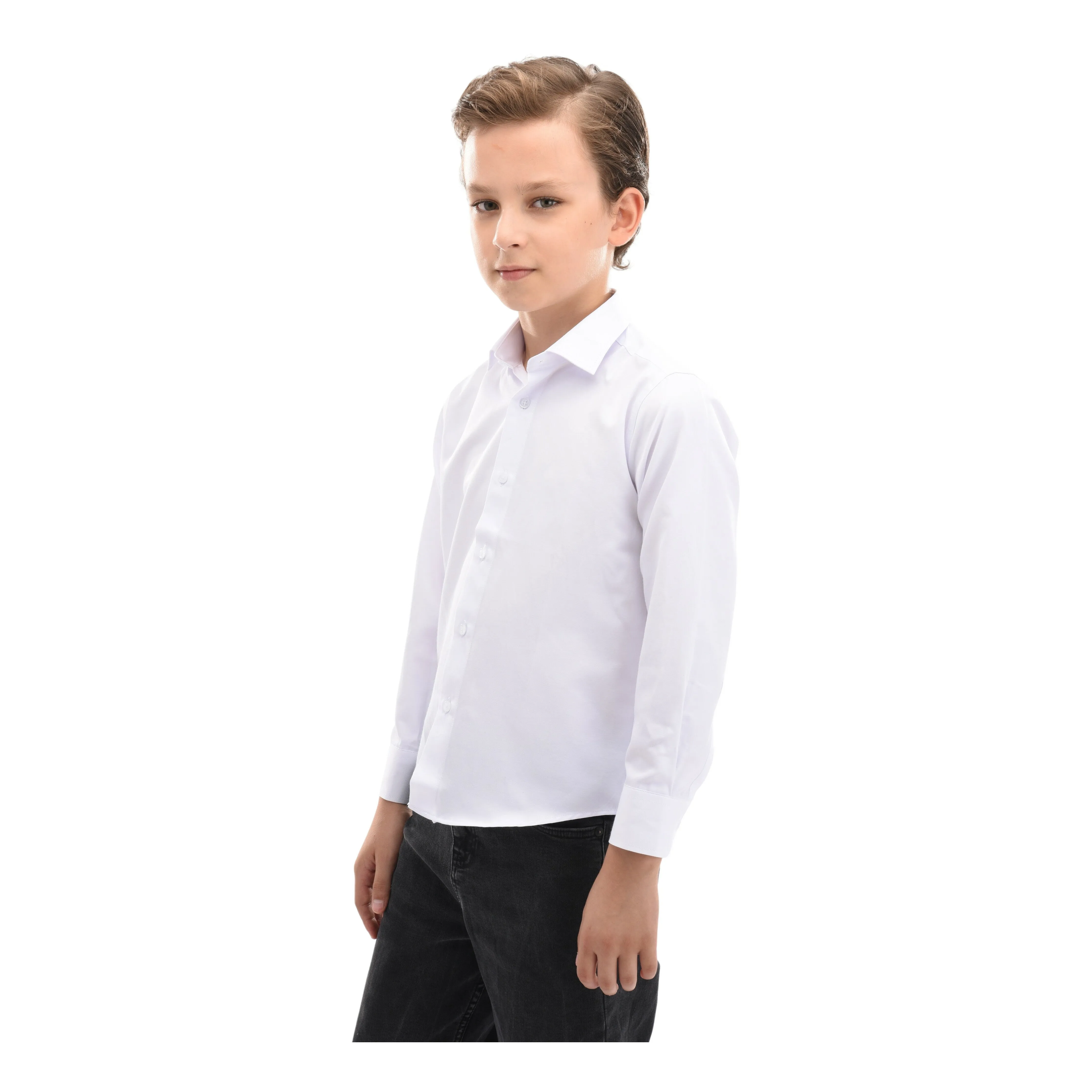 White Solid Dress Shirt