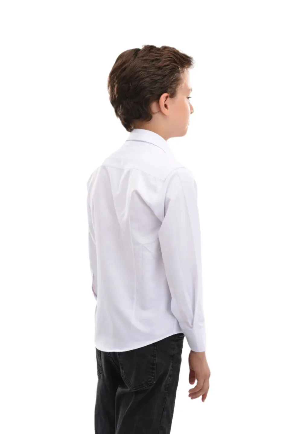 White Solid Dress Shirt