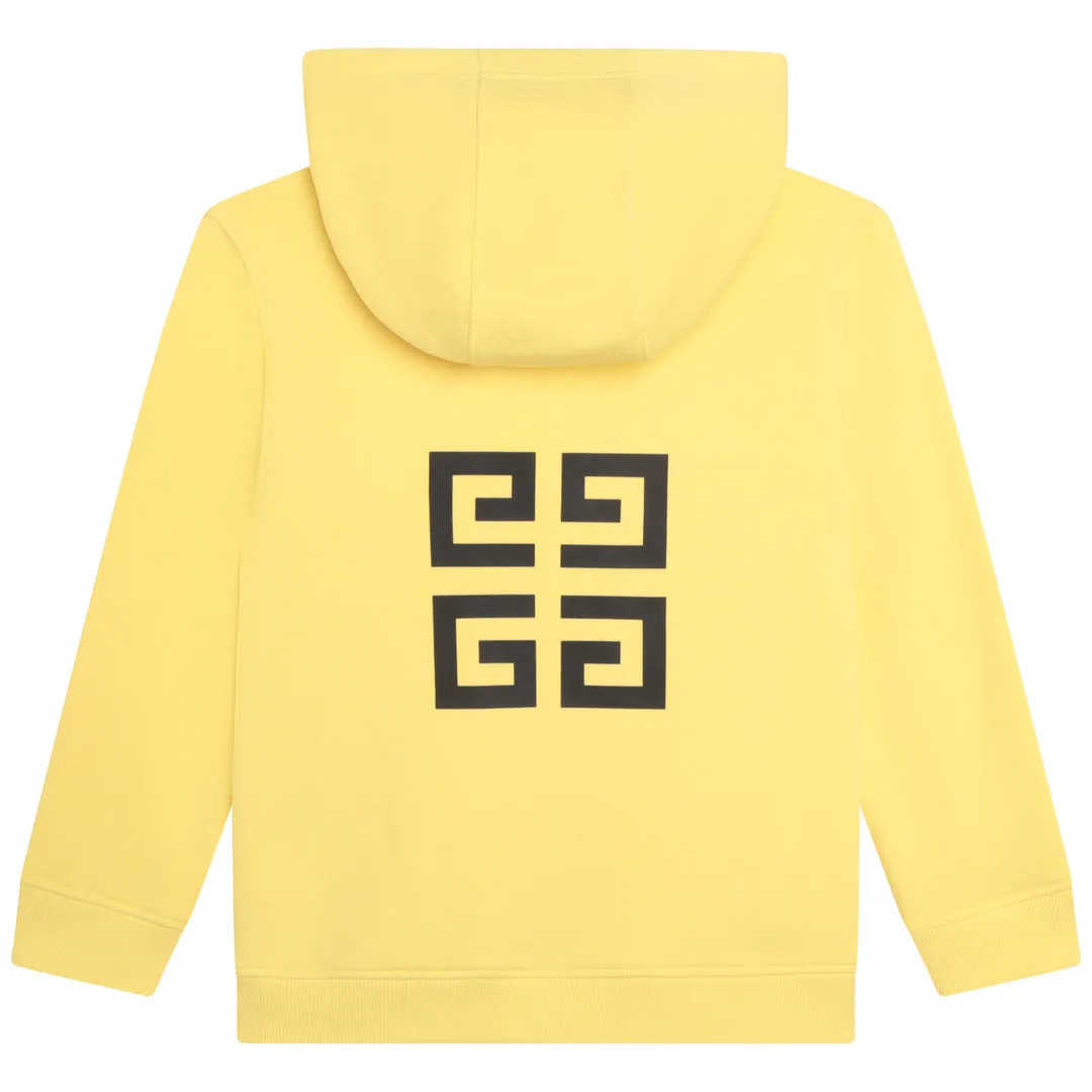 Yellow Cotton Blend Hoodie
