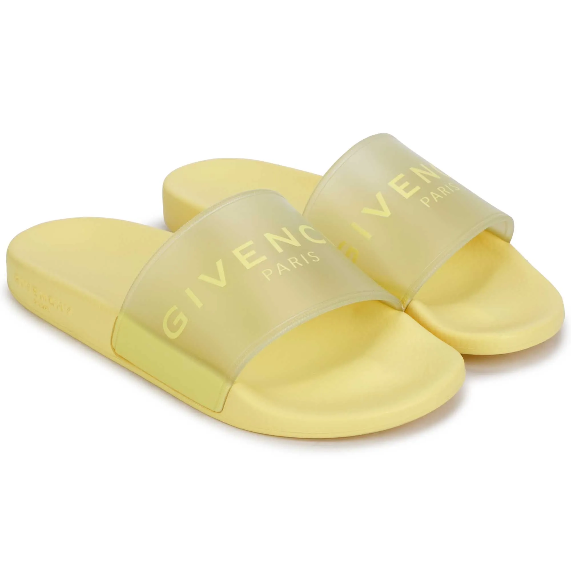 Yellow Logo Rubber Slides