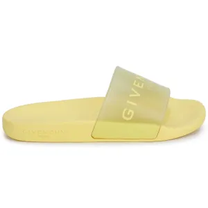 Yellow Logo Rubber Slides